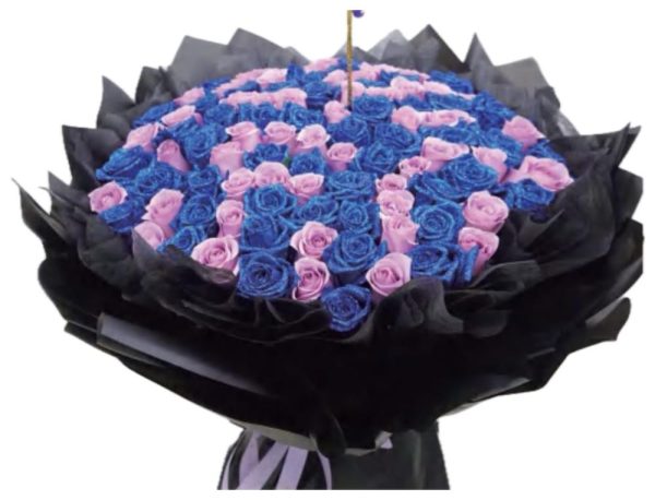 101 Blue Purple Mixed Roses - Image 3