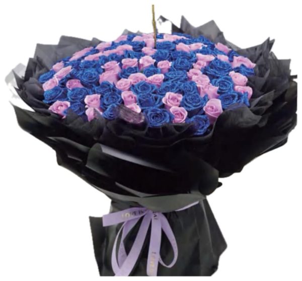 101 Blue Purple Mixed Roses - Image 2
