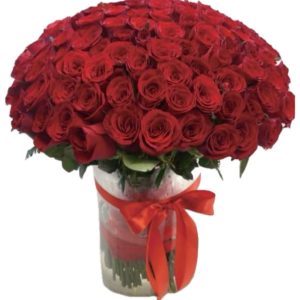 101 Red Roses With Vase