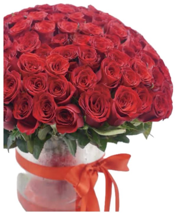 101 Red Roses With Vase - Image 3