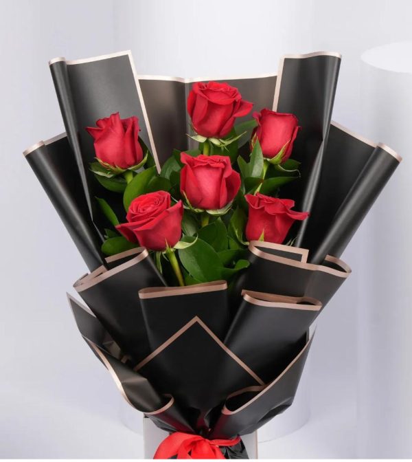 6 Premium Red Rose Bouquet - Image 2