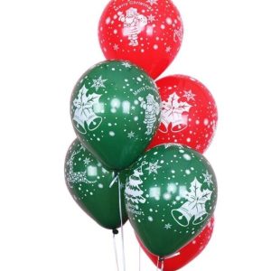 Christmas Red and Green Latex Hellium Balloons