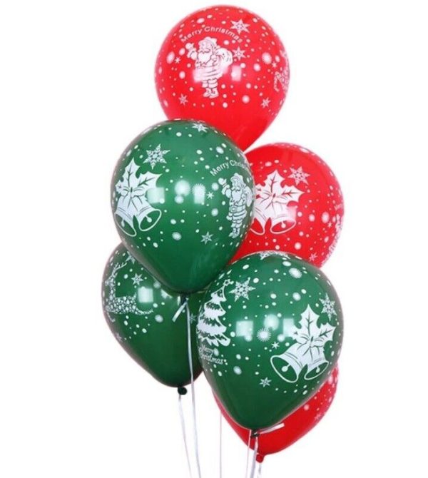 Christmas Red and Green Latex Hellium Balloons
