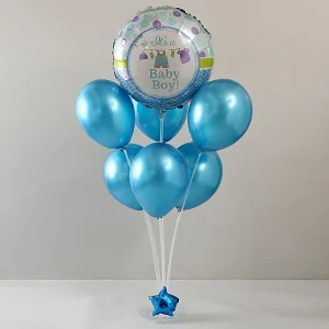 Baby Boy Foil and Blue Latex Combo Balloons