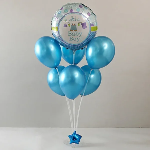 Baby Boy Foil and Blue Latex Combo Balloons
