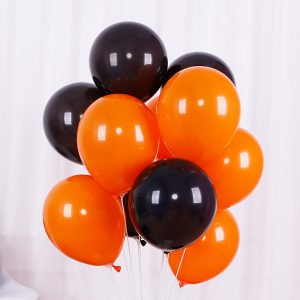 Orange and Black Latex Balloons