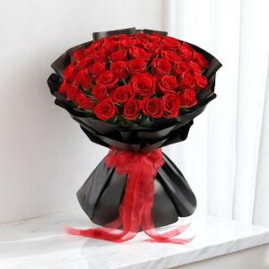 50 Premium Red Roses Bouquet For Her