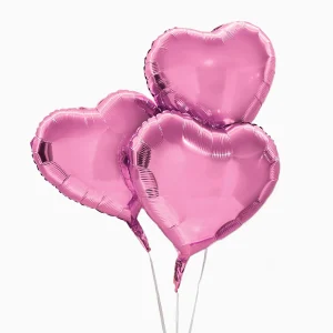 Pink Heart Shaped Foil Balloons