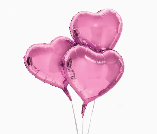 Pink Heart Shaped Foil Balloons