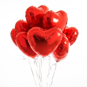 Red Heart Shaped Foil Balloons